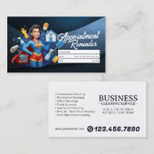 Appointment Reminder House Cleaning Housekeeping 名刺 (正面/裏面)