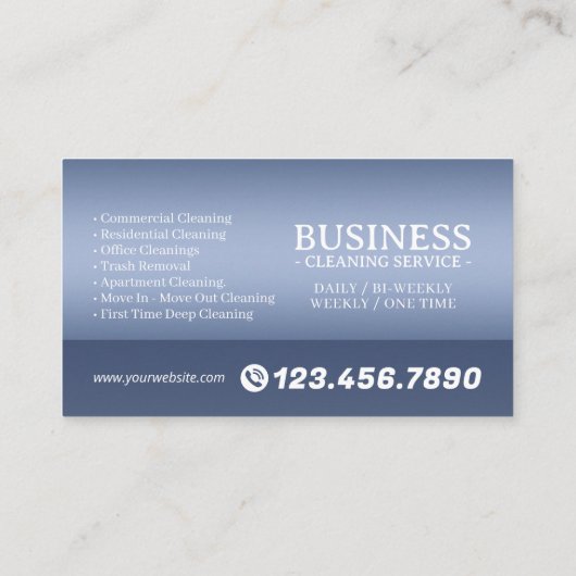 Appointment Reminder House Cleaning Housekeeping 名刺 (裏面)