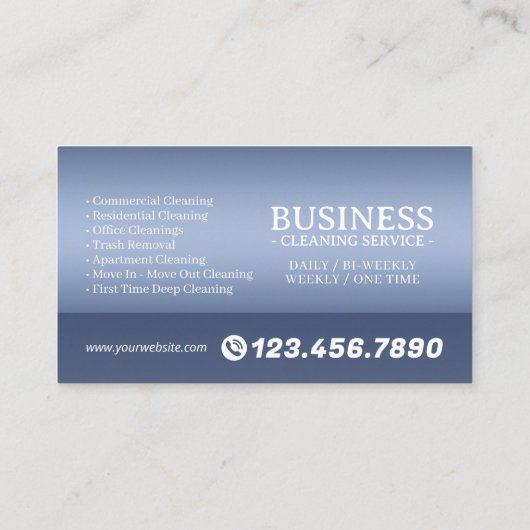 Appointment Reminder House Cleaning Housekeeping 名刺 (裏面)