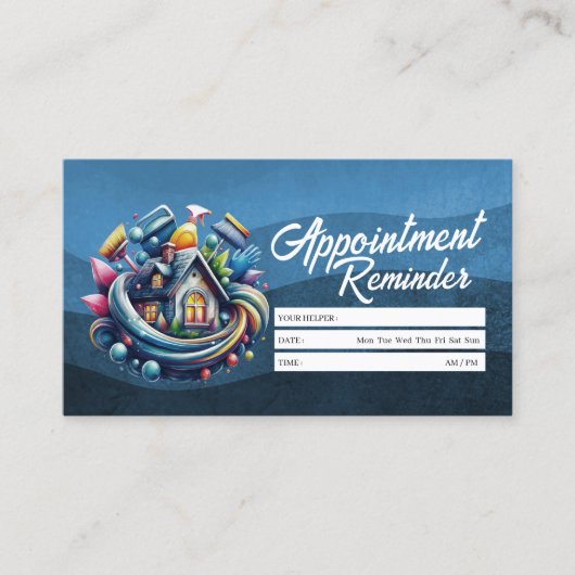 Appointment Reminder House Cleaning Housekeeping 名刺 (正面)