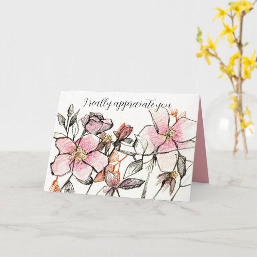 Appreciate You Blessing From God Pink Flowers カード (黄色い花)