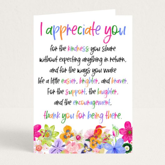 Appreciation and Thank You カード