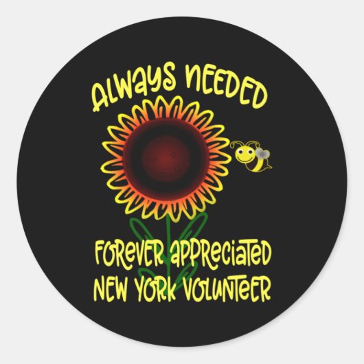 Appreciation New York Always Needed Volunteer Reco ラウンドシール (正面)