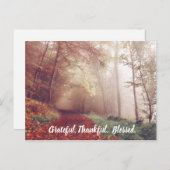 Appreciative Thankful Fortunate Fall Autumn Nature ポストカード (正面/裏面)