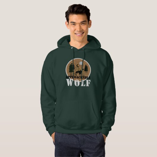 Approachable Wolf ( Green ) Hoodie パーカ (正面フル)