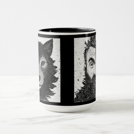 Approachable Wolf : Half Wolf Mug マグカップ (中央)