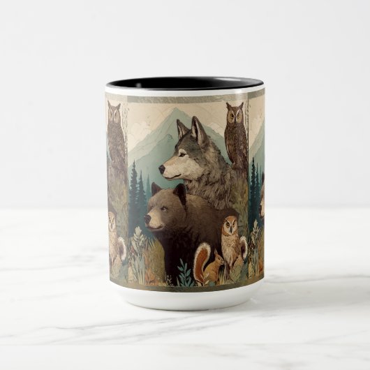 Approachable Wolf : Wilderness Mug マグカップ (中央)