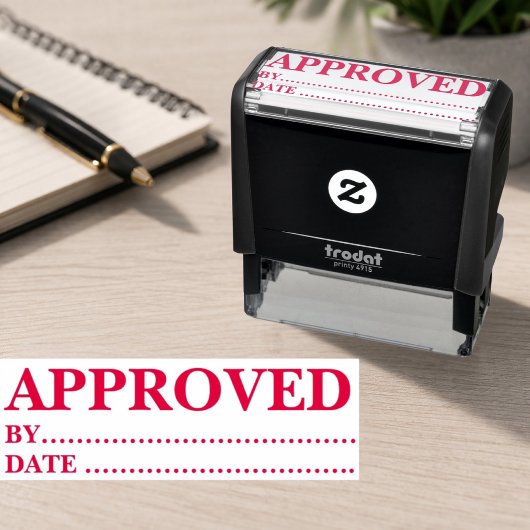 Approved w/by Date Line Self-Inking Office Rubber  セルフインキングスタンプ