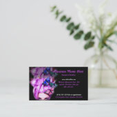 Appt紫色の毛の蝶女性。 6つの名刺 予約カード (スタンド正面)