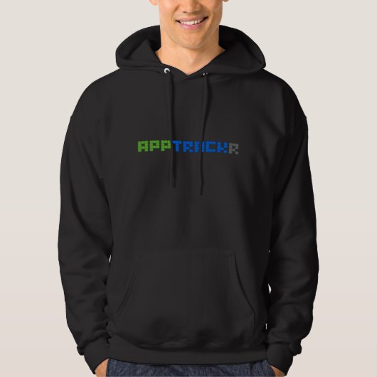 Apptrackrのフード付きスウェットシャツの黒 パーカ (正面)