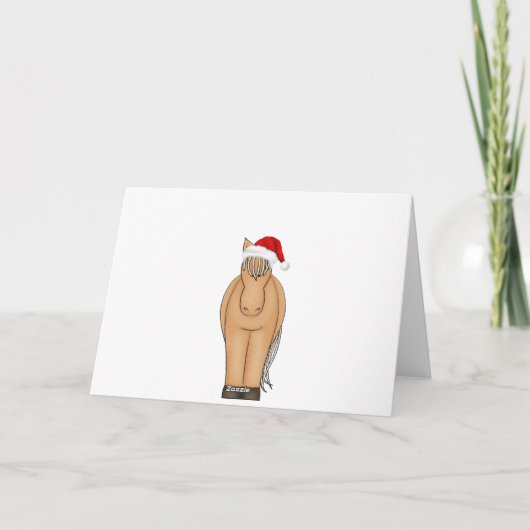 Appyの休日サンタおよびAppaloosaの馬のクリスマス シーズンカード (裏面)