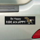 Appy Appaloosa（黒）のステッカーに乗って幸せになる バンパーステッカー (車上)