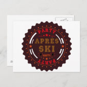 Apresのスキーパーティーのロゴ インビテーションポストカード (正面/裏面)