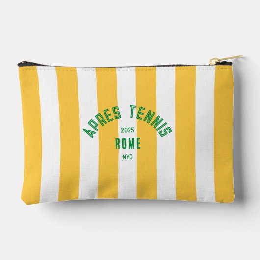 Apresテニスローマ2025イエローストライプ-カスタム アクセサリーポーチ (裏面)