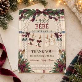 Après Bébé カントリークラブ おしゃれスキーベビーシャワー サンキューカード