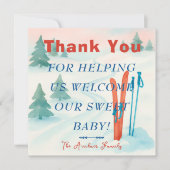 Après Bébé スキーニューボーンフォトNICU 病院 サンキューカード (正面)