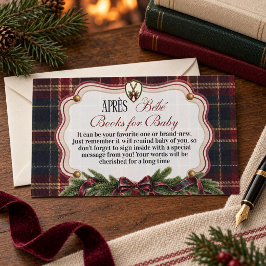Après Bébé プレッピー スキー クリスマス ブック ベビーシャワー エンクロージャーカード
