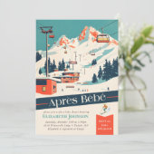 Après Bébé レトロ スキーベビーシャワー招待状 招待状 (スタンド正面)