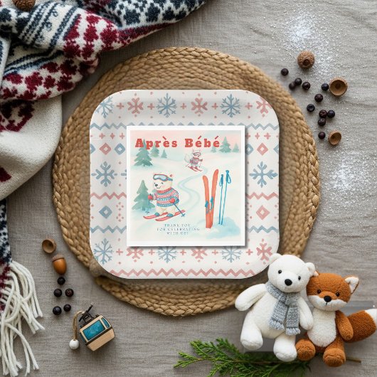 Après Bébé baby ski Polar bear Fox woodland スタンダードランチョンナプキン