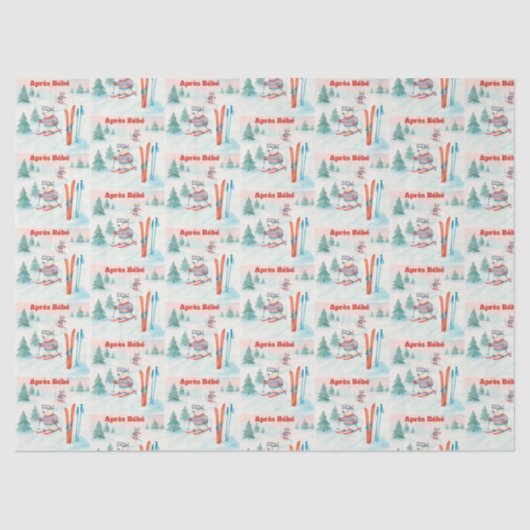 Après Bébé  Polar Bear & Arctic Fox Skiing 薄葉紙 (正面)