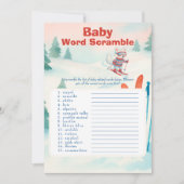 Après Bébé ski baby Baby Word Scramble Game card 招待状 (正面)
