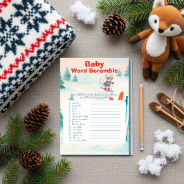 Après Bébé ski baby Baby Word Scramble Game  card 招待状
