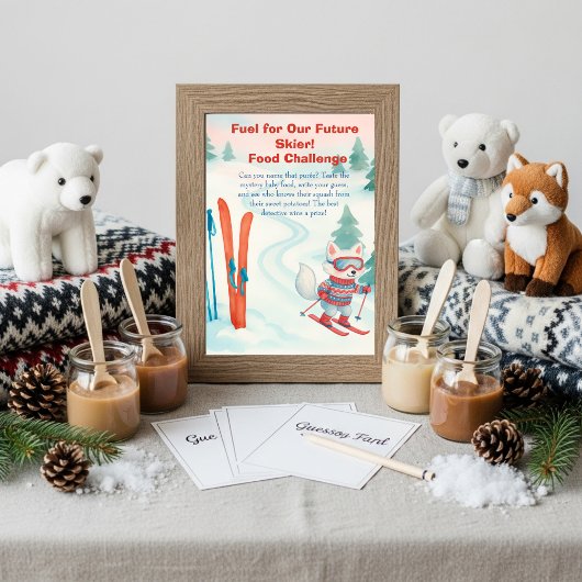 Après Bébé ski Baby Food Challenge Game Sign 招待状