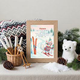 Après Bébé Ski Baby fox Favors Table Sign    招待状