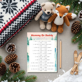 Après Bébé ski baby Guess Who Game card 招待状