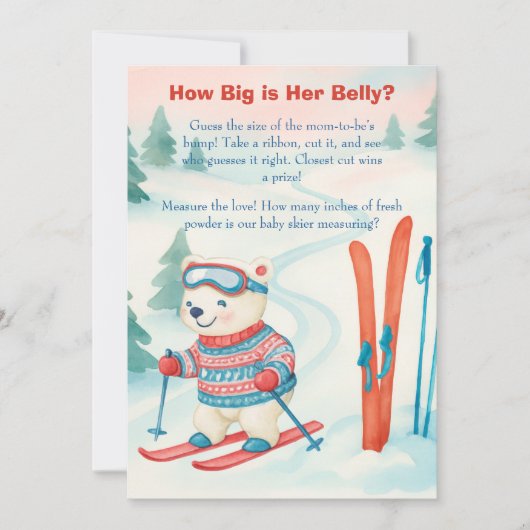Après Bébé Ski Baby How Big Is Her Belly sign 招待状 (正面)
