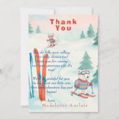 Après Bébé Ski baby Polar bear fox Thank You card 招待状 (正面)