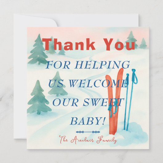 Après Bébé  ski Labor & Delivery NICU Hospital    サンキューカード (正面)