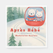 Après Bébé ski woodland animals winter baby shower スタンダードランチョンナプキン (正面)
