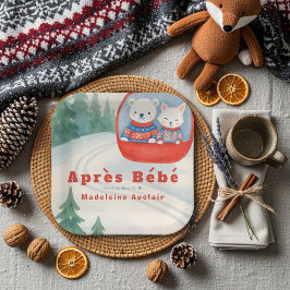 Après Bébé ski woodland animals winter baby shower ペーパープレート