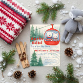 Après Bébé ski woodland animals winter baby shower 招待状