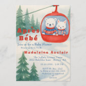 Après Bébé ski woodland animals winter baby shower 招待状 (正面)