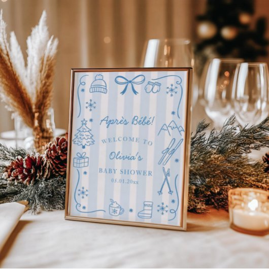 Après Bébé Winter Baby Shower Welcome ポスター