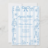 Après Bébé Winter Boy Registry QR Code Baby Shower 招待状 (正面)