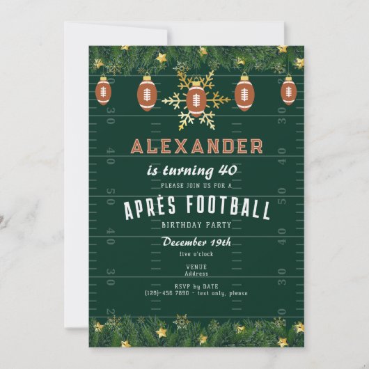 Après Football Christmas Sports Birthday Party 招待状 (正面)