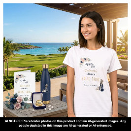Après Golf Bachelorette ブルー エレガント プレッピー フラワー Tシャツ