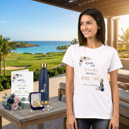 Après Golf Bachelorette Blue Elegant Preppy Floral Tシャツ