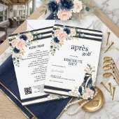 Apres Golf Bachelorette Party Invitation Navy Blue 招待状