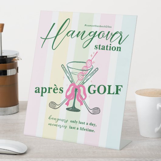 Aprés Golf Coquette Bachelorette Hangover Station 台座サイン (インサイチュ)