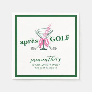 Aprés Golf Martini Coquette Bow Bachelorette Party スタンダードカクテルナプキン