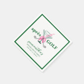 Aprés Golf Martini Coquette Bow Bachelorette Party スタンダードカクテルナプキン (角)