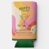 Aprés Golf Martini Coquette Bow Bachelorette Party スリム缶クーラー (正面)