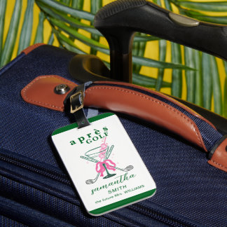 Aprés Golf Martini Coquette Bow Bachelorette Party ラゲッジタグ