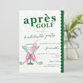 Aprés Golf Martini Coquette Bow Bachelorette Party 招待状 (スタンド正面)