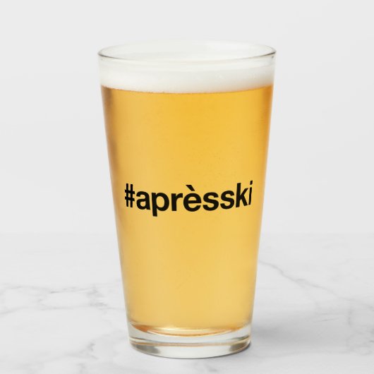 APRES SKIハッシュタグ タンブラーグラス (ドリンク正面)