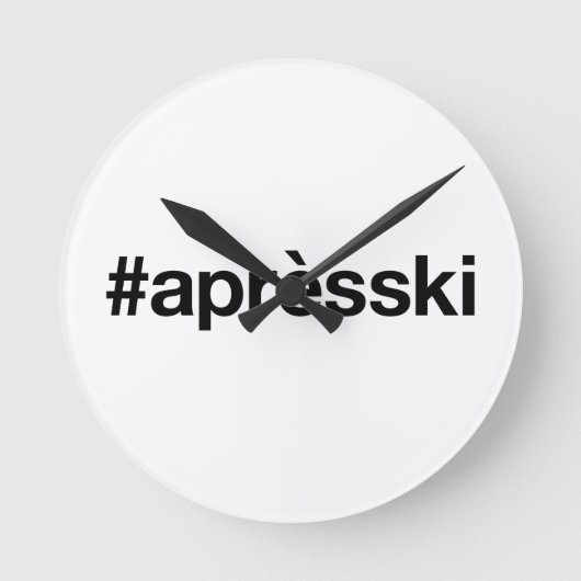 APRES SKIハッシュタグ ラウンド壁時計 (正面)